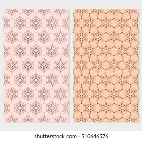set of floral seamless pattern. abstract geometry shape and lines. vector illustration. Ethnic arabic ornament. for design invitation, backgrounds, wallpapers