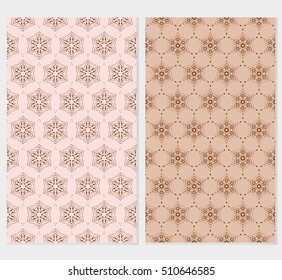 set of floral seamless pattern. abstract geometry shape and lines. vector illustration. Ethnic arabic ornament. for design invitation, backgrounds, wallpapers
