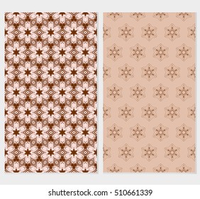 set of floral seamless pattern. abstract geometry shape and lines. vector illustration. Ethnic arabic ornament. for design invitation, backgrounds, wallpapers