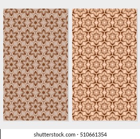 set of floral seamless pattern. abstract geometry shape and lines. vector illustration. Ethnic arabic ornament. for design invitation, backgrounds, wallpapers