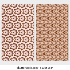 set of floral seamless pattern. abstract geometry shape and lines. vector illustration. Ethnic arabic ornament. for design invitation, backgrounds, wallpapers