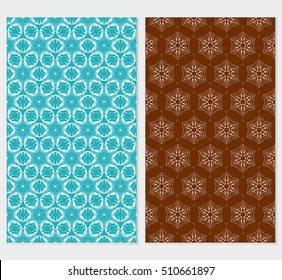set of floral seamless pattern. abstract geometry shape and lines. vector illustration. Ethnic arabic ornament. for design invitation, backgrounds, wallpapers