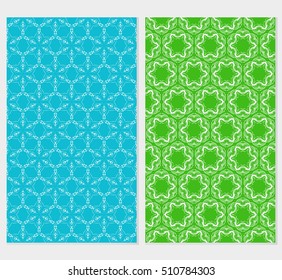 set of floral seamless pattern. abstract geometry shape and lines. vector illustration. Ethnic arabic ornament. for design invitation, backgrounds, wallpapers