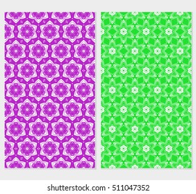 set of floral seamless pattern. abstract geometry shape and lines. vector illustration. Ethnic arabic ornament. for design invitation, backgrounds, wallpapers