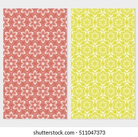 set of floral seamless pattern. abstract geometry shape and lines. vector illustration. Ethnic arabic ornament. for design invitation, backgrounds, wallpapers