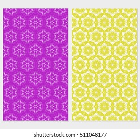 set of floral seamless pattern. abstract geometry shape and lines. vector illustration. Ethnic arabic ornament. for design invitation, backgrounds, wallpapers