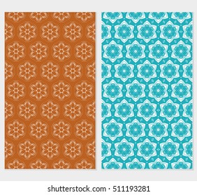 set of floral seamless pattern. abstract geometry shape and lines. vector illustration. Ethnic arabic ornament. for design invitation, backgrounds, wallpapers