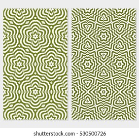 set of floral seamless pattern background. Luxury texture for wallpaper, invitation. Vector illustration. green color.