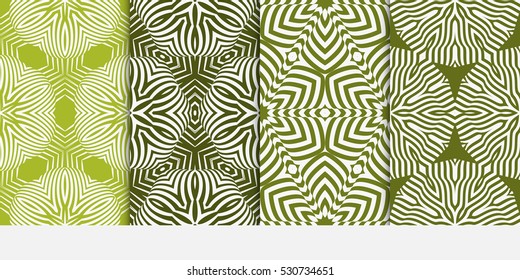set of floral seamless pattern background. Luxury texture for wallpaper, invitation. Vector illustration. green color.
