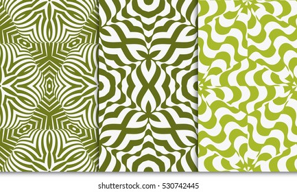 set of floral seamless pattern background. Luxury texture for wallpaper, invitation. Vector illustration. green color.