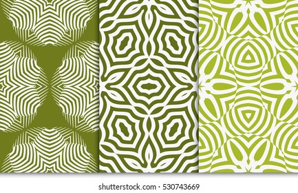 set of floral seamless pattern background. Luxury texture for wallpaper, invitation. Vector illustration. green color.