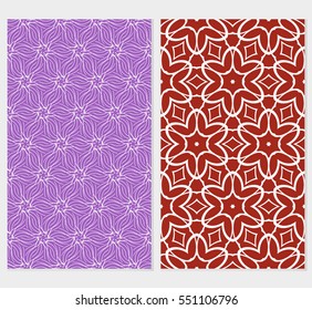set of floral seamless pattern background. Luxury texture for wallpaper, invitation. Vector illustration. purple, red background