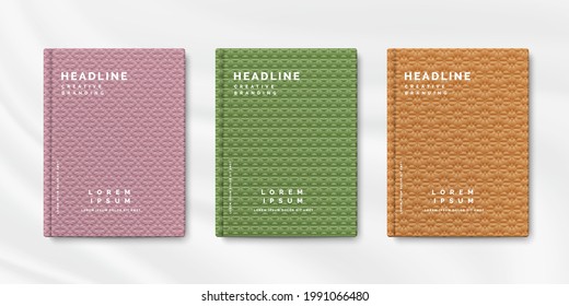  Conjunto de plantillas de portada de libro de patrones sin soldadura floral. Diseño de fondo para la decoración, papel pintado, libro de recortes, volante, revista.Ilustración vectorial.Eps10