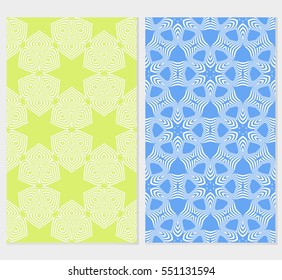 set of floral seamless pattern. vector illustration. For design, wallpaper, invitation. green, blue background