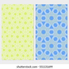 set of floral seamless pattern. vector illustration. For design, wallpaper, invitation. green, blue background