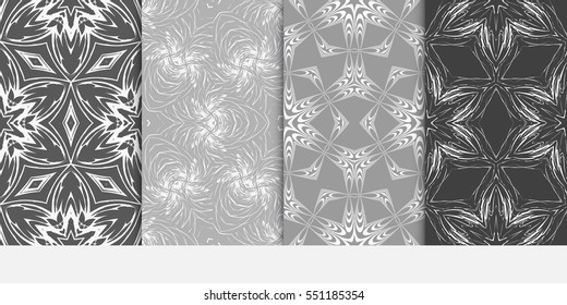 set of floral seamless pattern. vector illustration. For design, wallpaper, invitation