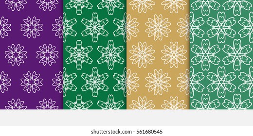 set of floral seamless pattern. vector illustration. For design, wallpaper, invitation, textile, fabric