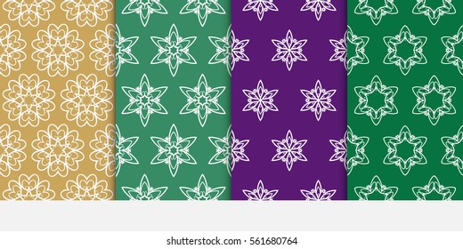 set of floral seamless pattern. vector illustration. For design, wallpaper, invitation, textile, fabric