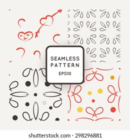 Set of floral seamless patterns