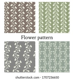 Conjunto de patrones florales sin fisuras. Antecedentes del diseño. Modalidades de tejido, papel pintado, embalaje