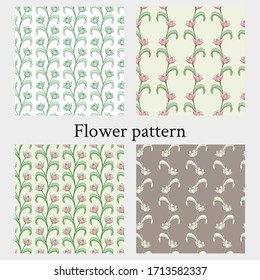 Set of floral seamless patterns. Background for your design. Patterns for fabric, textile, wallpaper, packaging