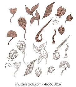 Set of floral silhouettes