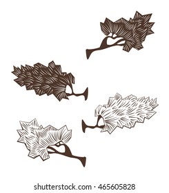 Set of floral silhouettes