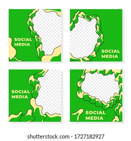 Set Of Floral Social Media Post Templates With Negative Space For Promotion, Feed, Web Banner