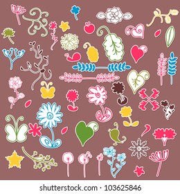 A set of floral stickers