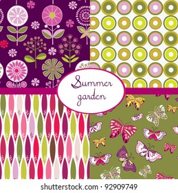 set of floral summery wallpapers