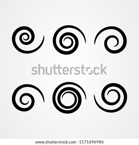 Set of floral swirl icon vector design