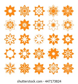 Set of floral symbols for design. Vector illustration.