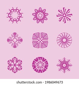 Set of floral symbols vector illustrations