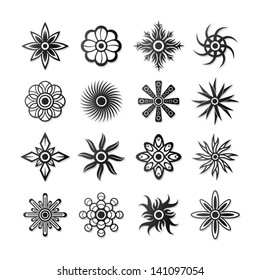 Set of floral tattoo symbols.