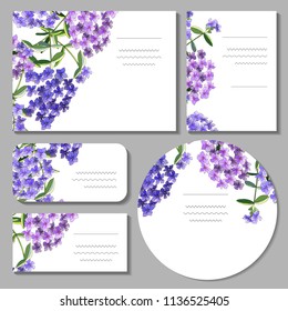 Set with floral templates. Round, square, rectangular, different shapes.