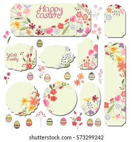 Set with floral templates. Stylized wild flowers for your design, advertisements