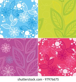 Set of floral texture is in bright tones