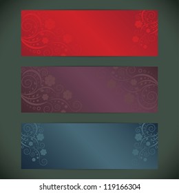 Set of floral vector banner