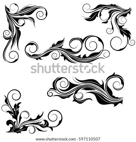 set floral vector corner elements corner floral stock vector free floral vector