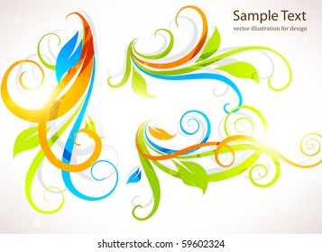 Set of floral vector elements