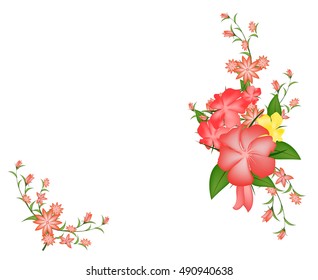 Set of floral vector flower of blooming flowers,Flower border corner design concept