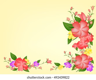Set of floral vector flower of blooming flowers,Flower border corner design concept