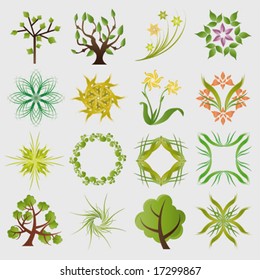 set of floral vector icons