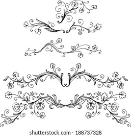 set with floral vignette
