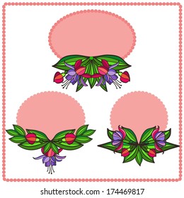 set of floral vignettes
