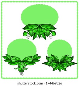 set of floral vignettes