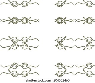 set of floral vintage elements