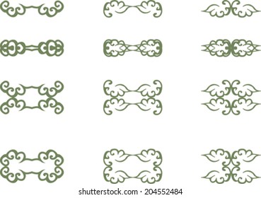 Set of floral vintage elements