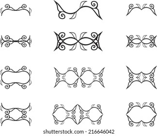 Set of floral vintage elements
