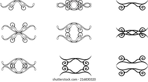 Set of floral vintage elements
